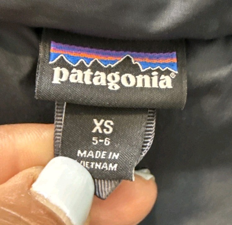 Patagonia Kids’ Size XS 5-6 Gray Synthetic Puffer Hoody Jacket Full Zip 68065