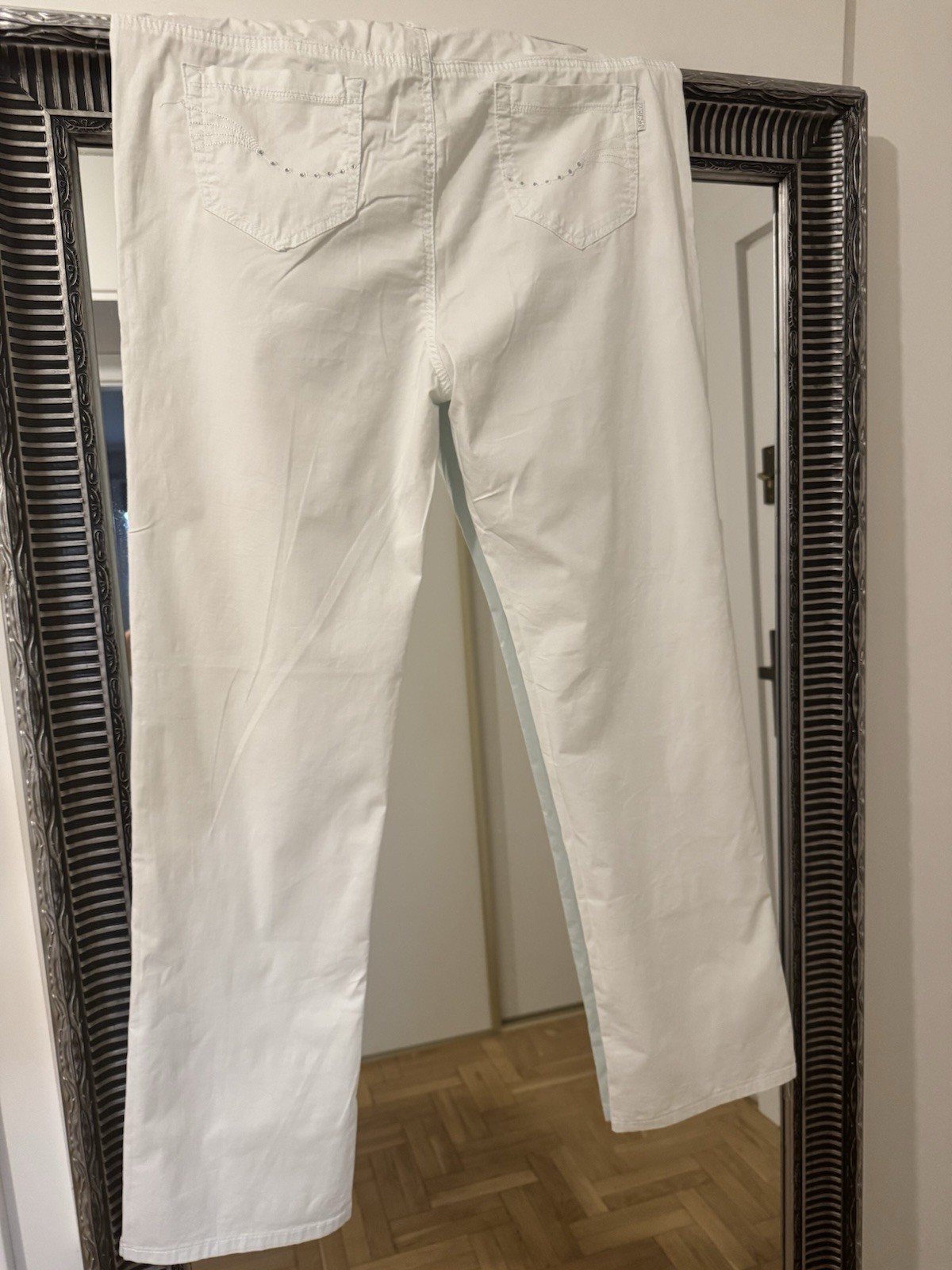 Sunbird women’s jeans cotton elastane summer with rhinestones XL/W/34 white