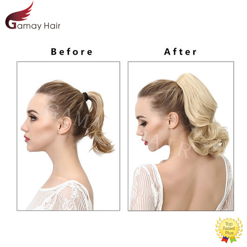 Claw Clip Ponytail Hair Extensions Real As Human Pony Tail Long Wavy Hairpiece