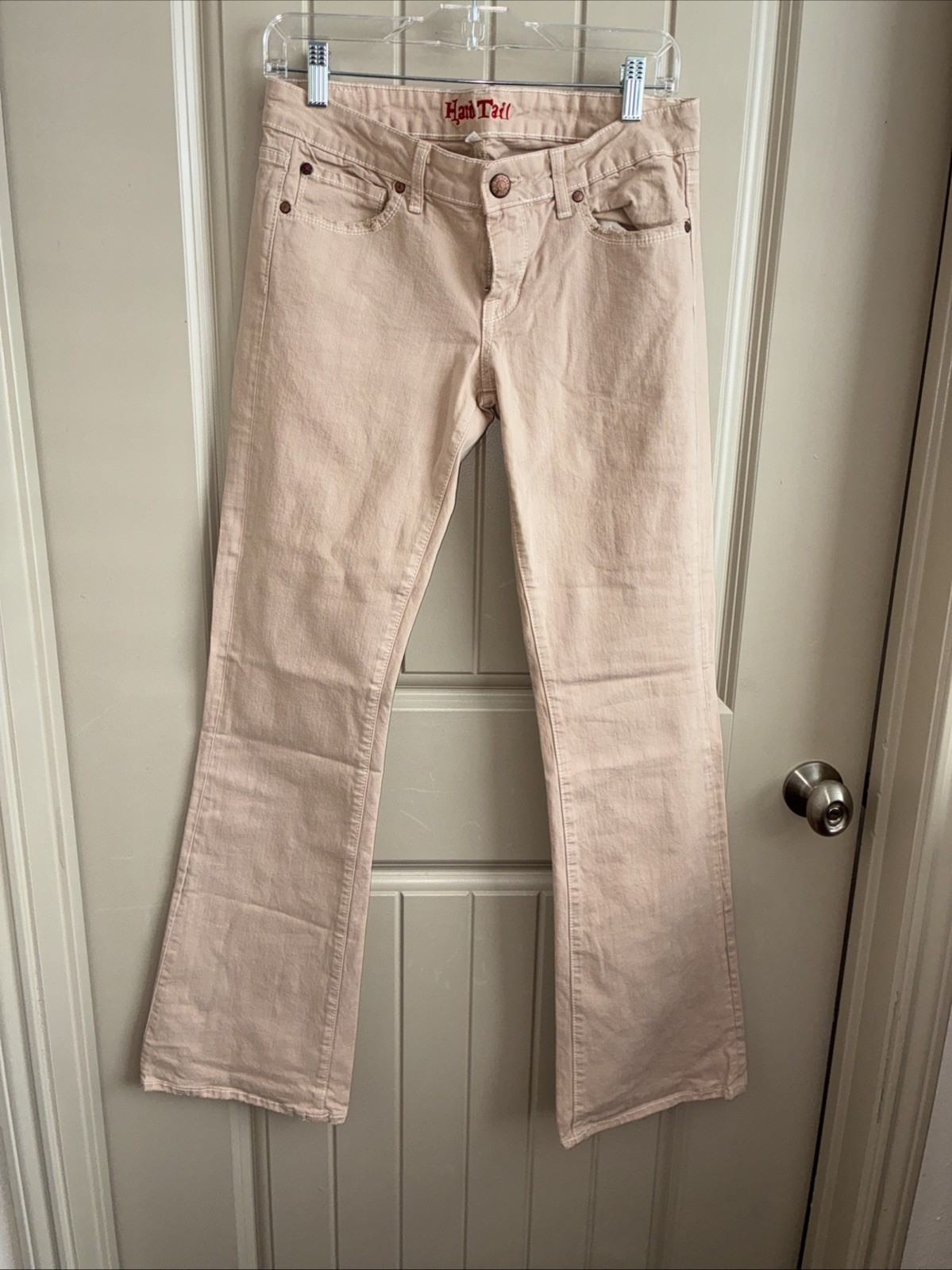Hard Tail 30 Tan Low Rise Flare Jeans