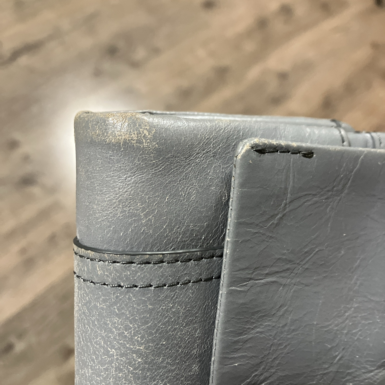 Fossil Ellis Clutch Wallet Snap Button Closure w/ Zipper Bifold, Blue Grey