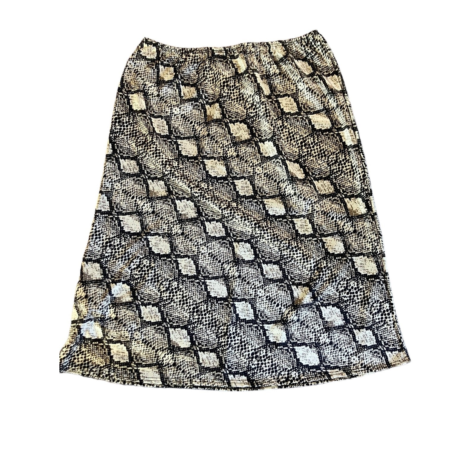 Olivia Rae Women’s Snakeskin A-Line Satiny Smooth Feel Above-Knee Skirt | Size L