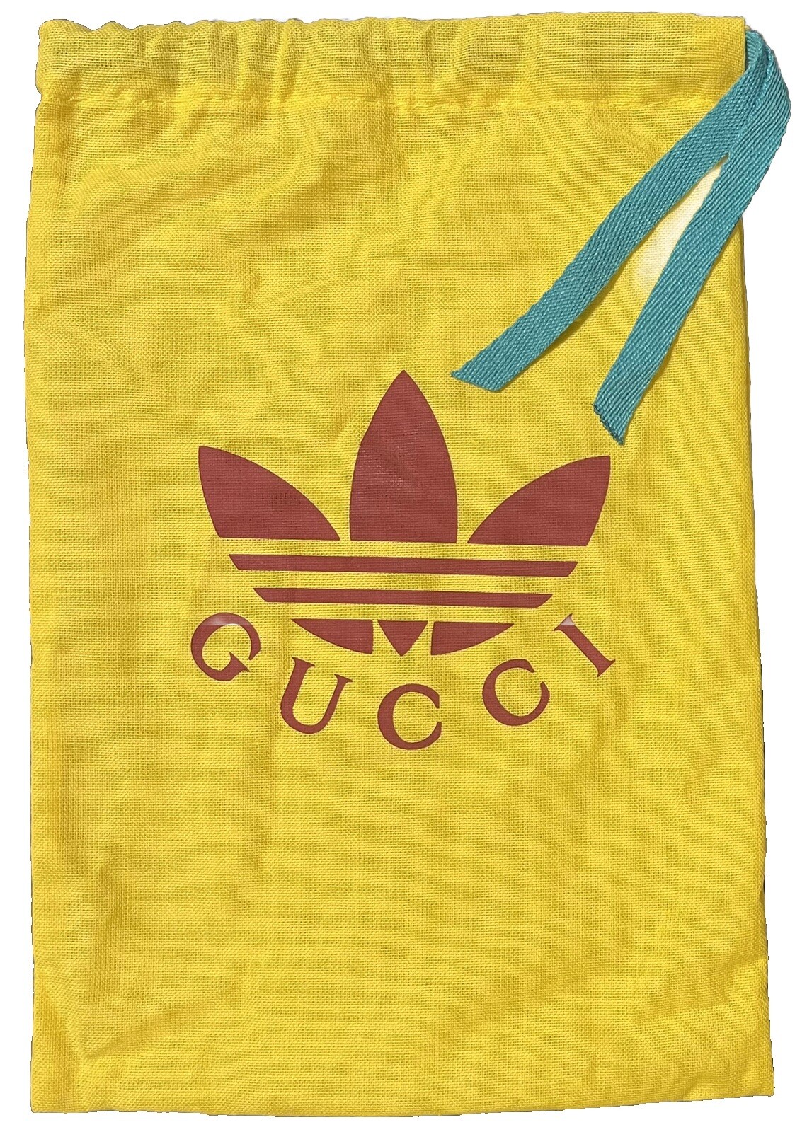 Gucci x Adidas 7” x 10.5” Inches – Yellow & Burgundy Dust Bag – Authentic