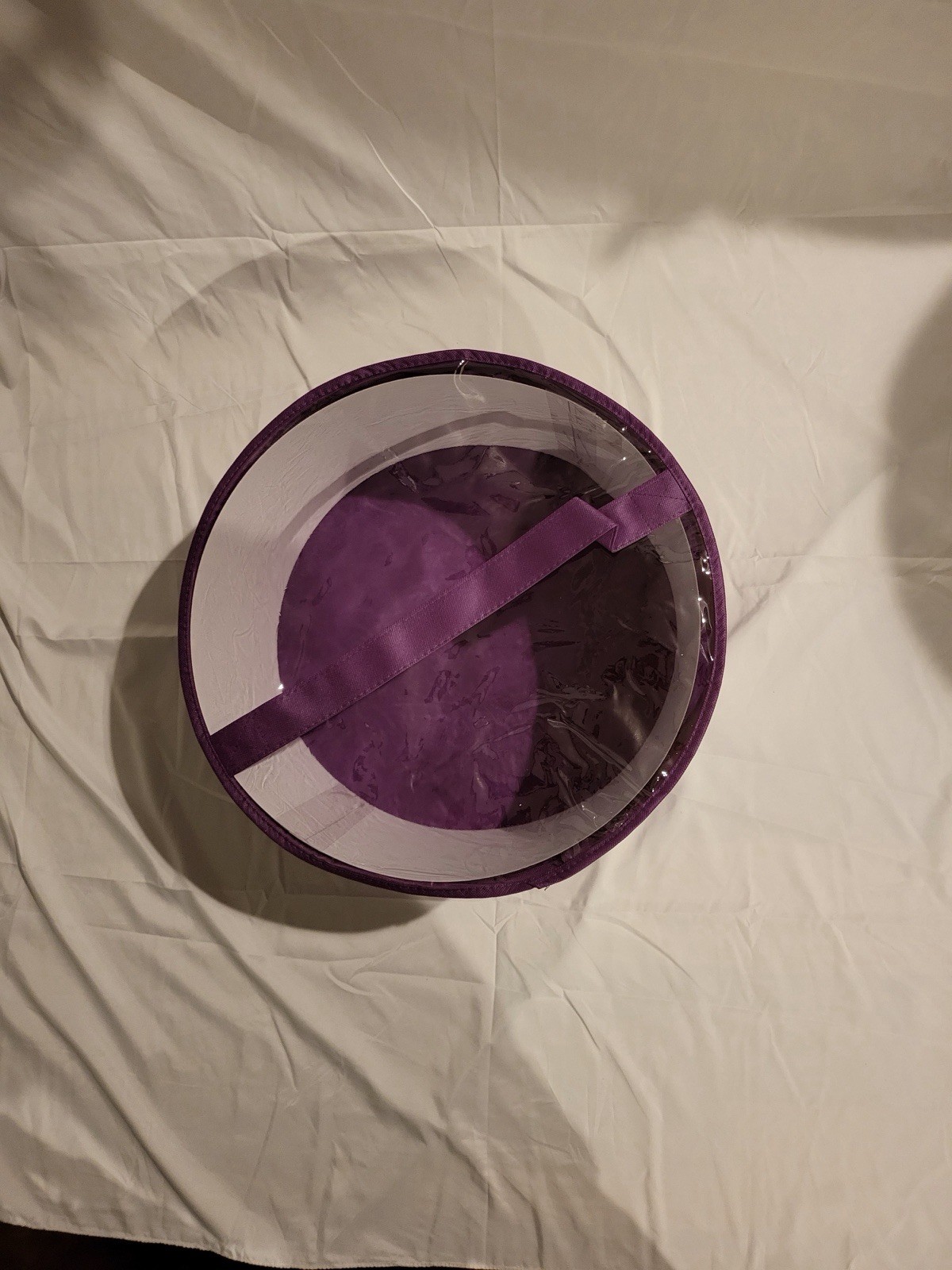 Large hat box Purple with Clear PVC Top