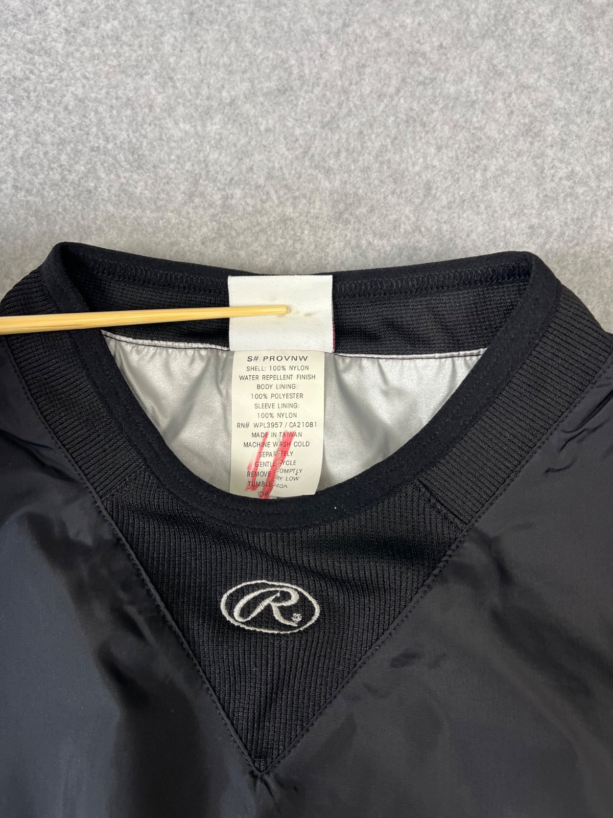 Rawlings Performance Dugout Pullover Mens L Black Pockets Mesh Lined Loose Fit