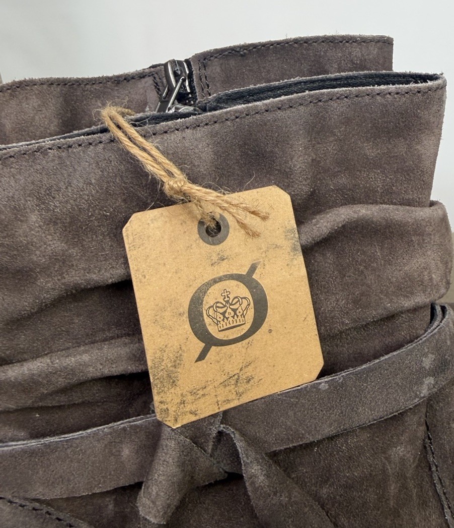 Born Kenya Ankle Boots Booties Shoes Size 11 Womens Taupe Suede Zip Up Tassels