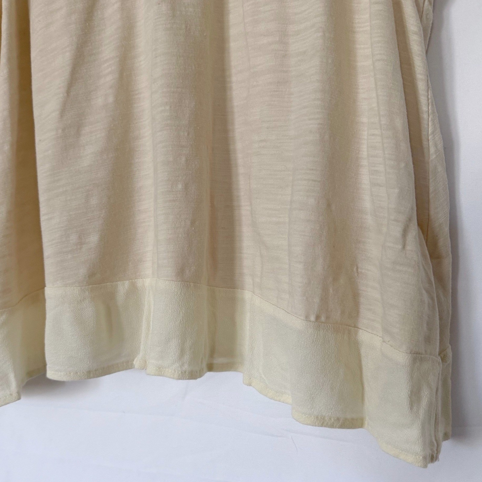 Coco + Jameson Embroidered Boho Womens Medium Ivory Top Festival