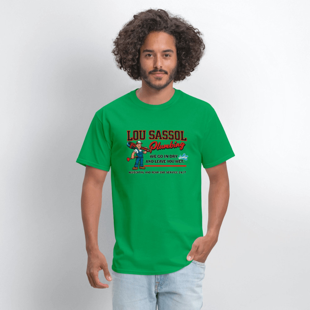 Lou Sassol Plumbing Funny Men’s T-Shirt – Adult Humor Graphic Tee