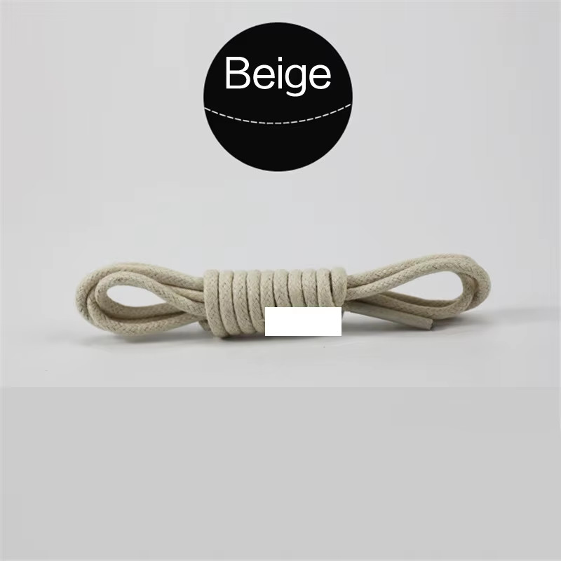 1Pair Waxed Cotton round Shoe Laces Coloured Leather Shoes Lace Waterproof Shoel