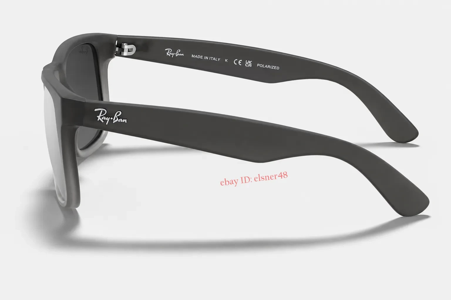 Ray-Ban Justin RB4165 Matte Grey Square Sunglasses Silver Mirror Polarized 54mm