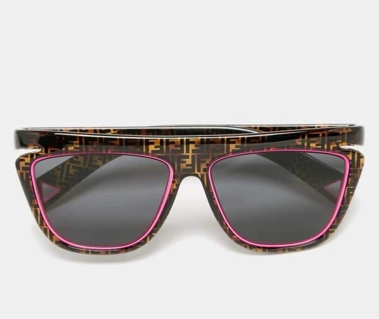 Authentic Fendi FF 0384/S Women’s Square Havana Pink Sunglasses UV400 – New