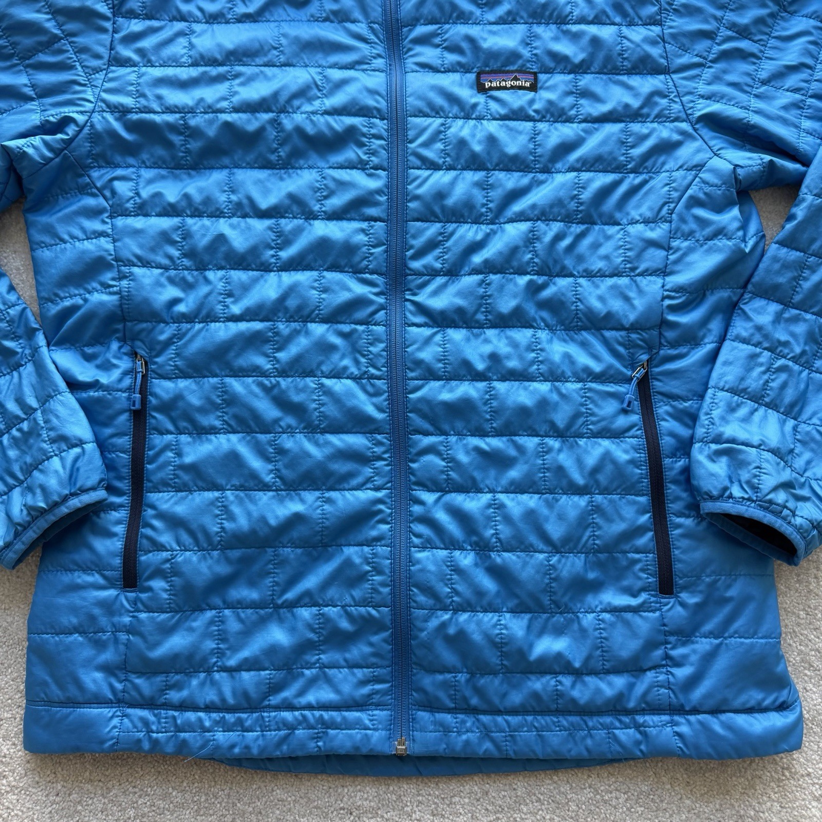 Patagonia Nano Puff Jacket Men’s Quilted Large Blue Full Zip Outdoor 84211