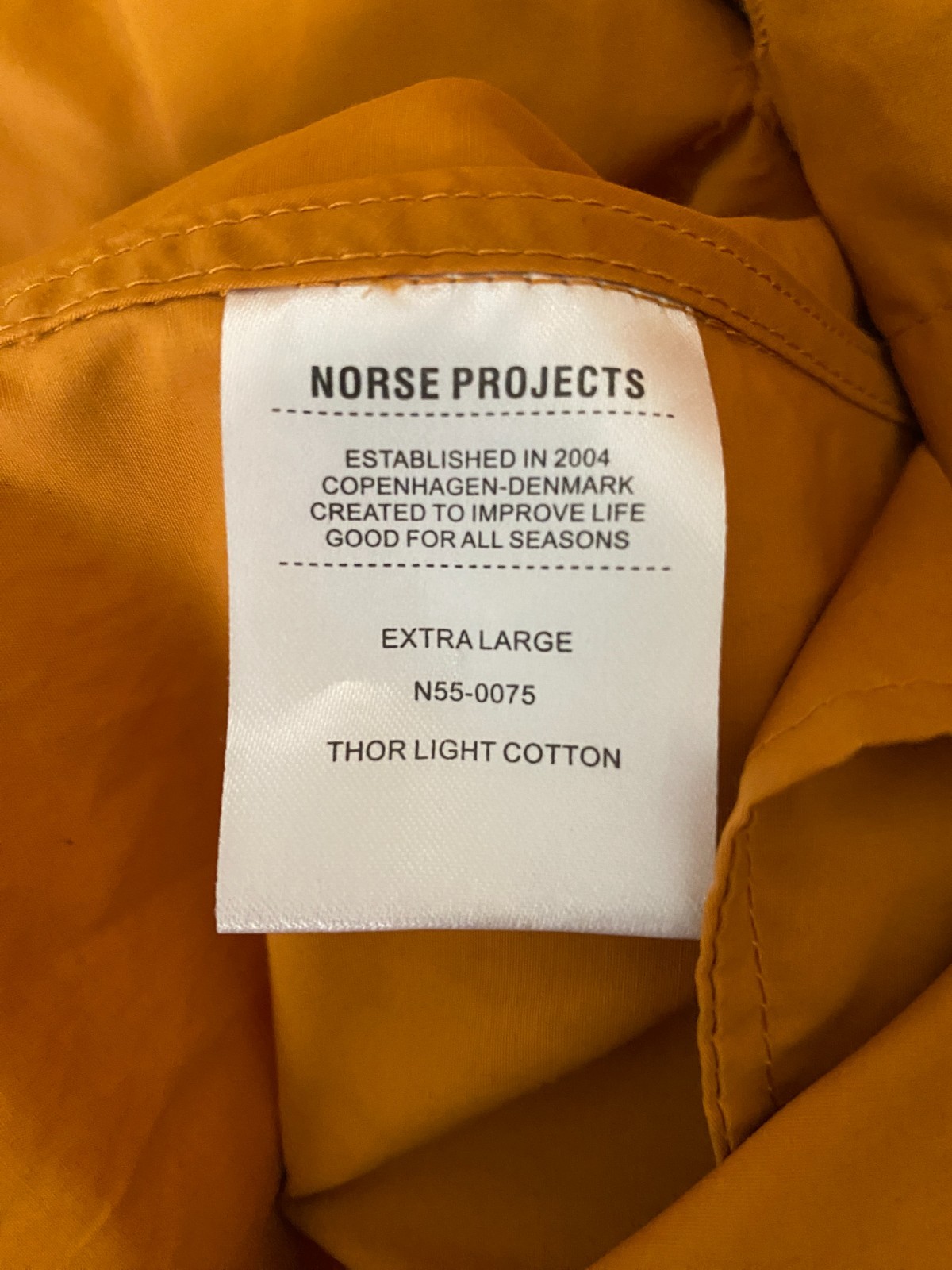 Norse Projects Overcoat Mustard Yellow XL preowned – EXCELLENT condition