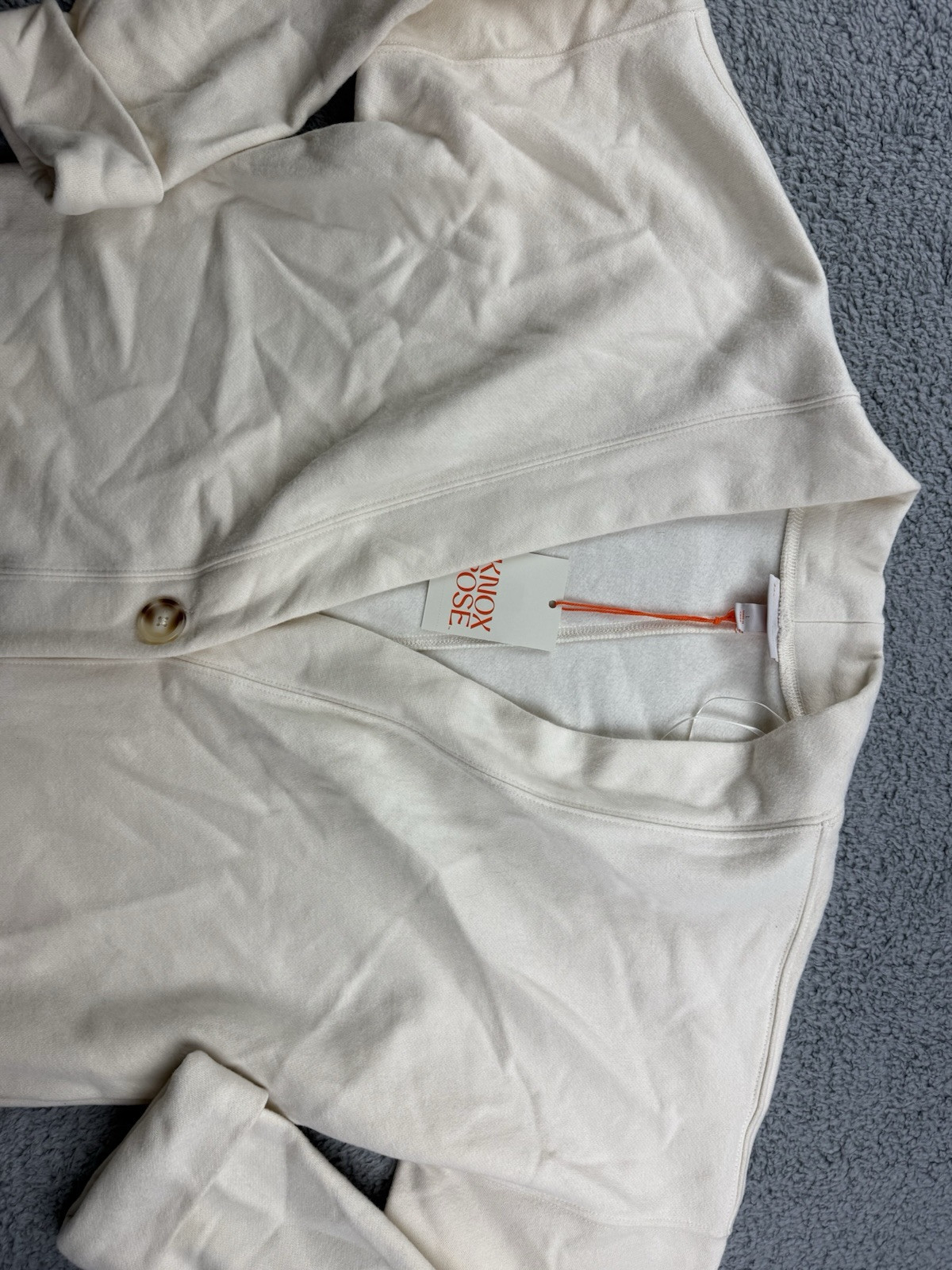 Knox Rose Women’s Size Large Long Sleeve Fleece Jacket White Sand