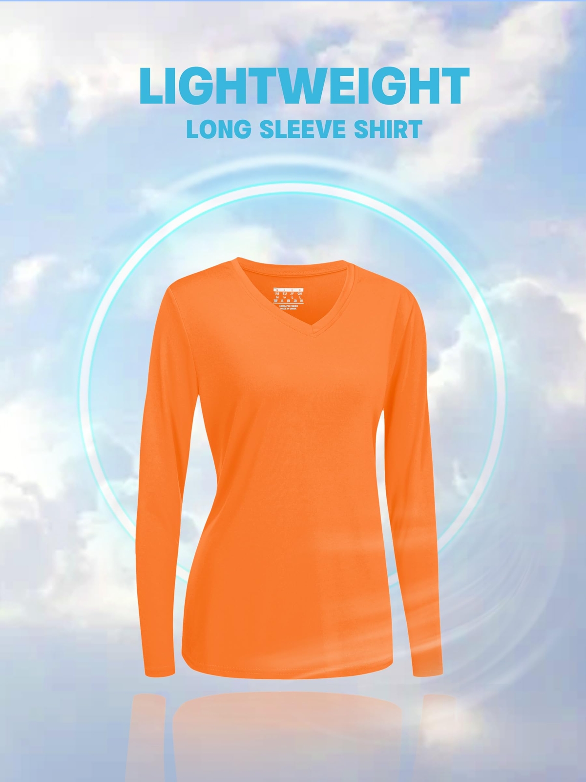 UPF50+ Womens Rash Guard Shirts Long Sleeve Quick Dry V-Neck Hiking Sports Tops