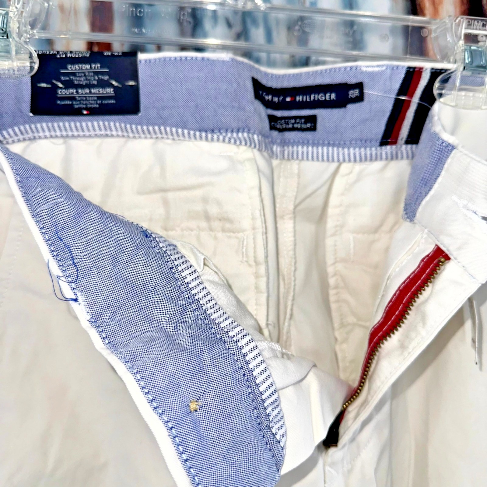 Tommy Hilfiger Men’s Custom Fit Pants Snow White Size 29×30 Slim Straight NWT