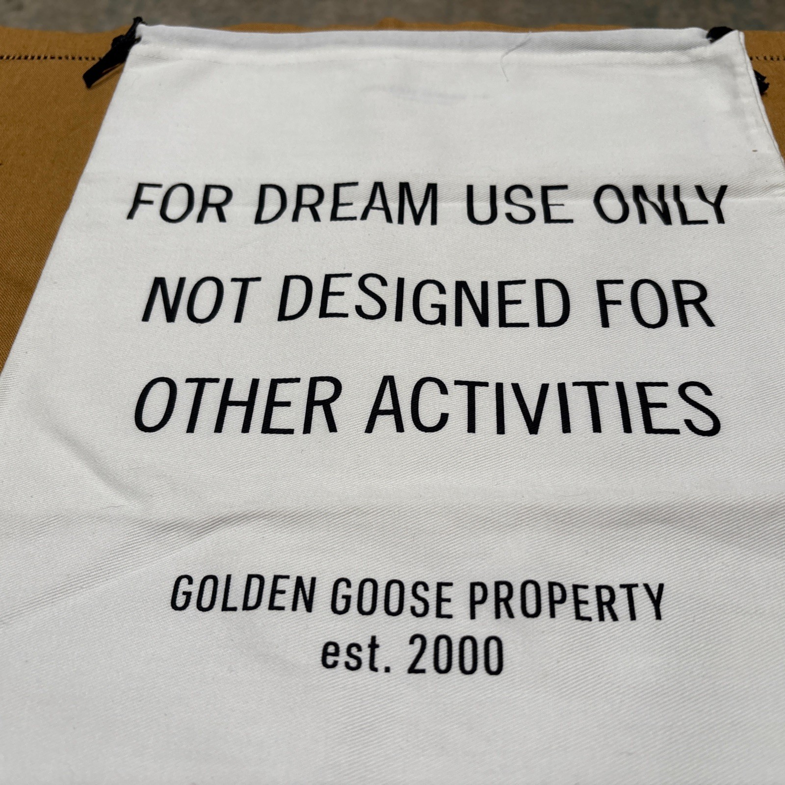 Golden Goose Shoe Dustbag For Dream Use Only, Heavy Cotton, Drawstring 15″x11″