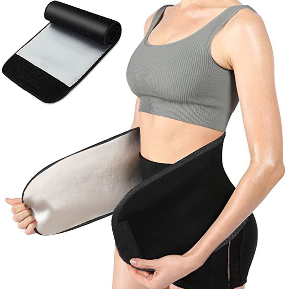 Women Waist Trainer Sauna Neoprene Sweat Belt Tummy Control Yoga Gym Body Shaper