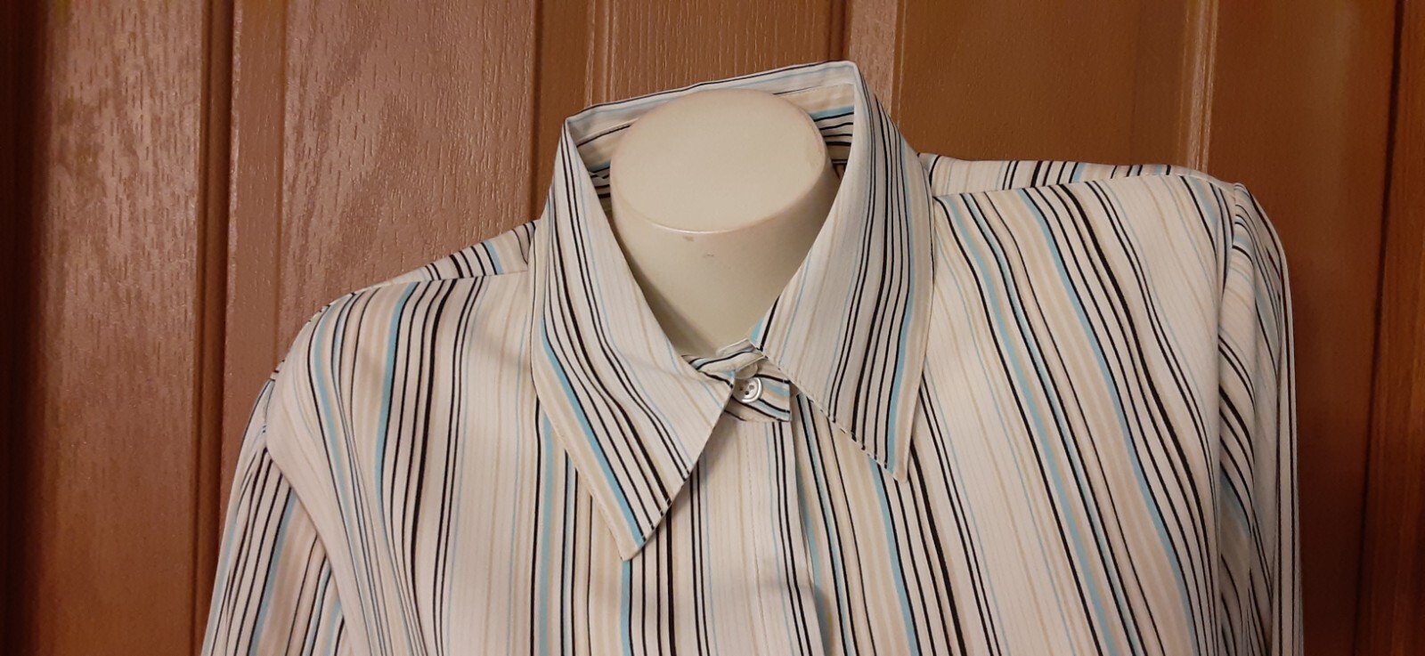 Apt 9 Multicolor Striped Blouse Bracelet Sleeves Misses Size XL