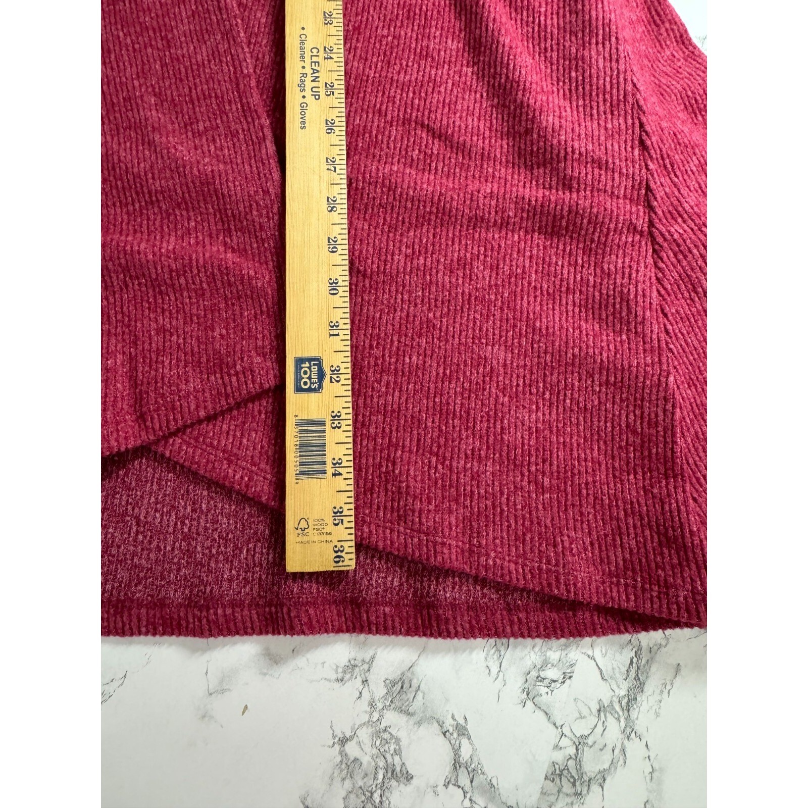 Any Body All Seasons Duster Cardigan Red Ribbed Knit Beach Vacation Cover Size M