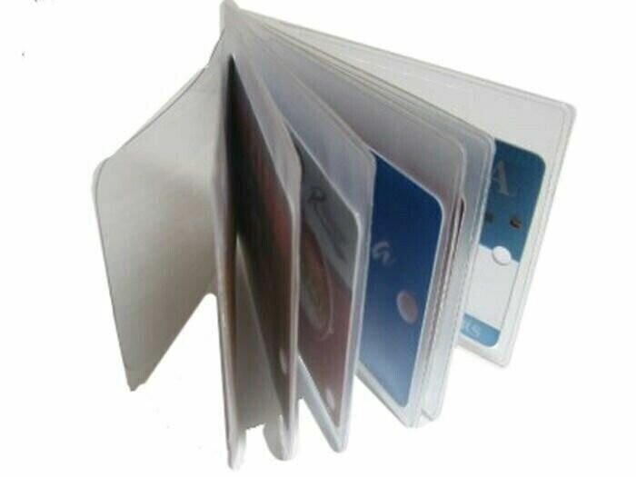 Set of 2 Plastic Wallet Insert Replacement Picture Card Holder Trifold 6 Page