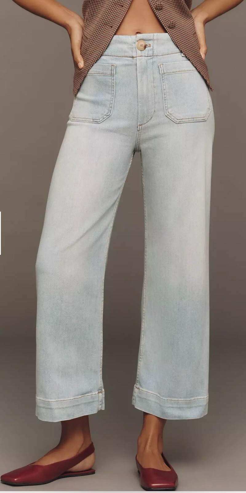 Maeve Anthropologie Women’s Light Wash Blue Wide-Leg Denim Jeans, Size 29