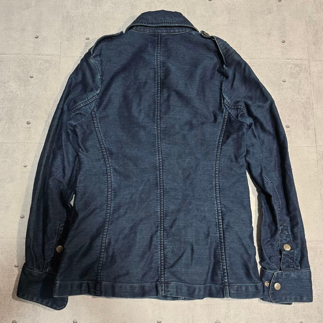 45R Indigo Blue Cotton Double Riders Jacket S Small Made In Japan Workwear