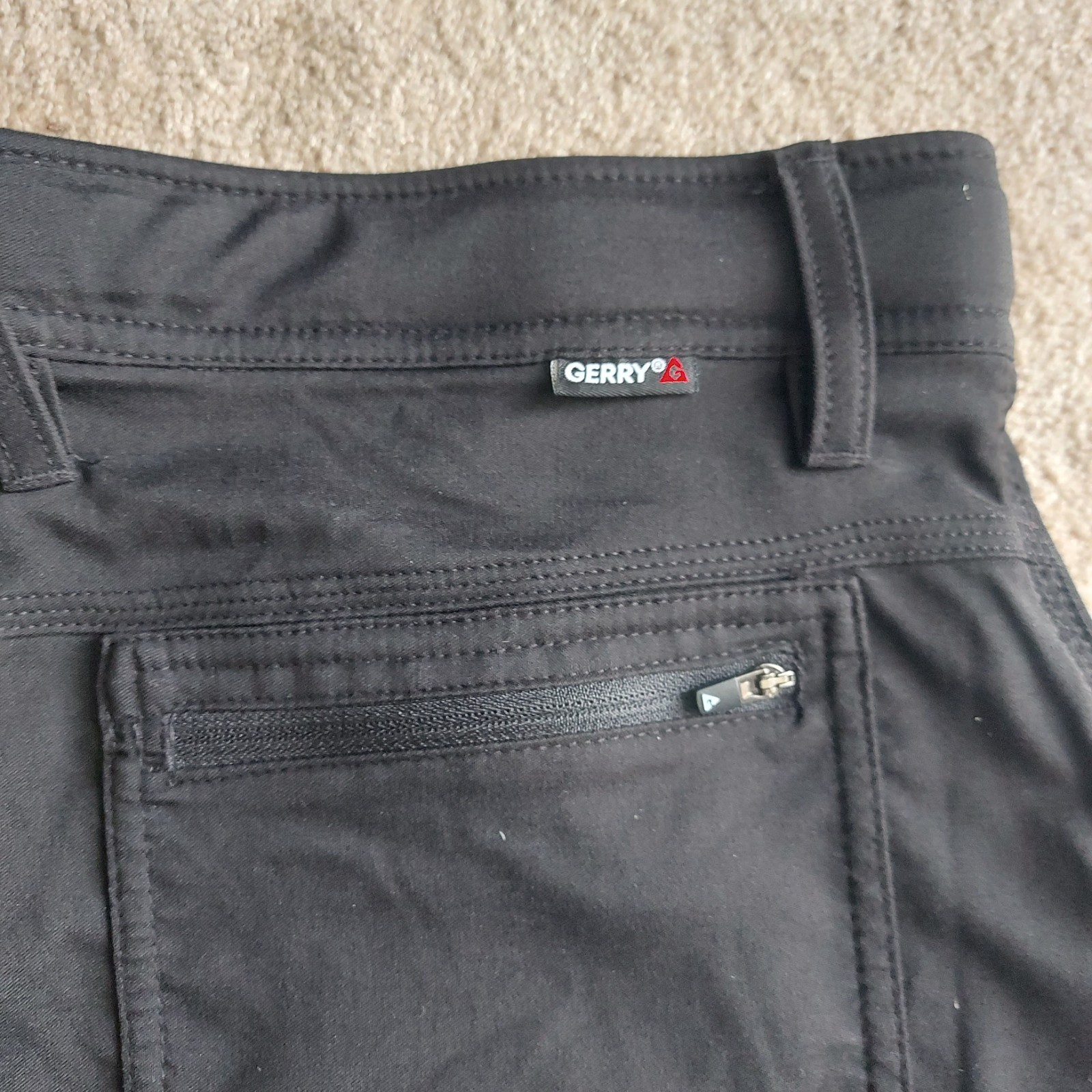 Gerry Performance Shorts Mens 34 Black Flat Front 9″ Stretch Outdoor Hiking
