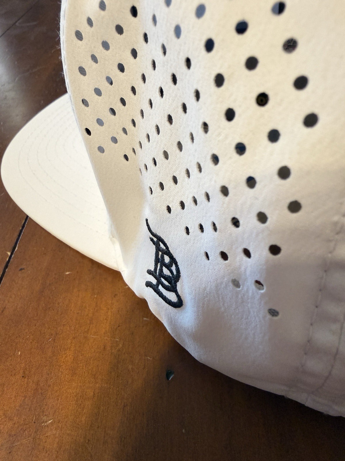 Branded Bills White/Black Solid Baseball Cap One Size Adjustable Perforated