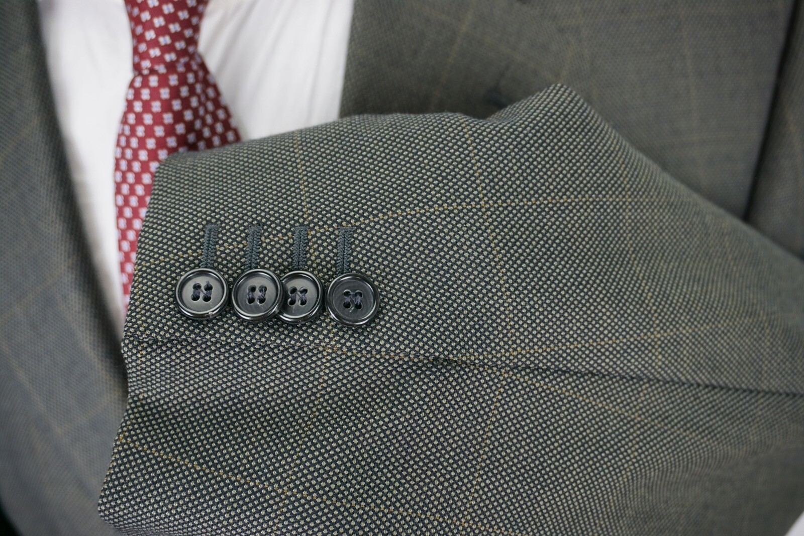 Ermenegildo Zegna Brown Nailhead Multicolor Windowpane Silk Blend 2 Pc Suit 44L