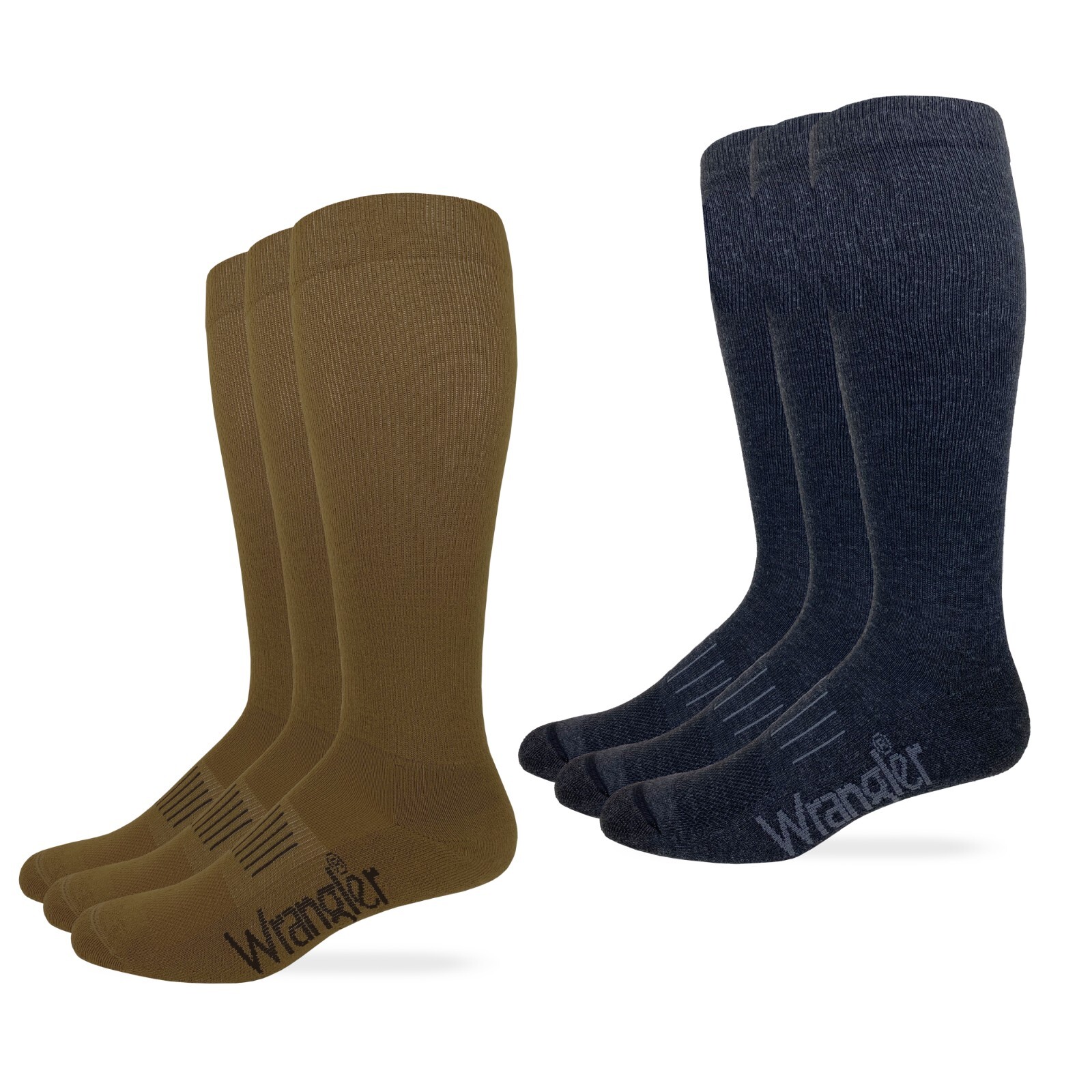 Wrangler Mens Ultra Dri Seamless Toe Western Tall Boot Socks 3 Pair Pack