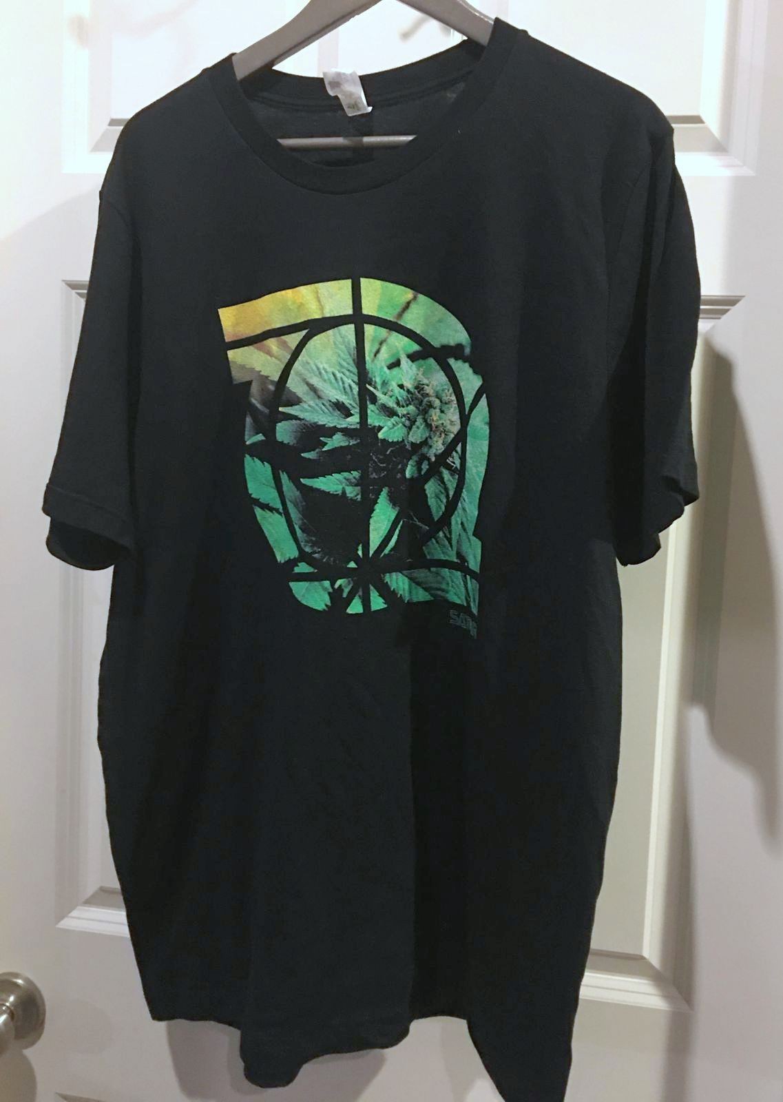 NWOT NEW Bella Canvas Print Weed Leaf SATORI Black T-Shirt 100% COTTON