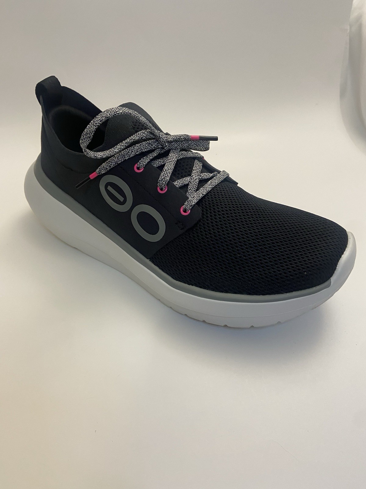 Oofos OOmy Stride Women’s 11 Black White Running Shoes Comfort Recovery Slide