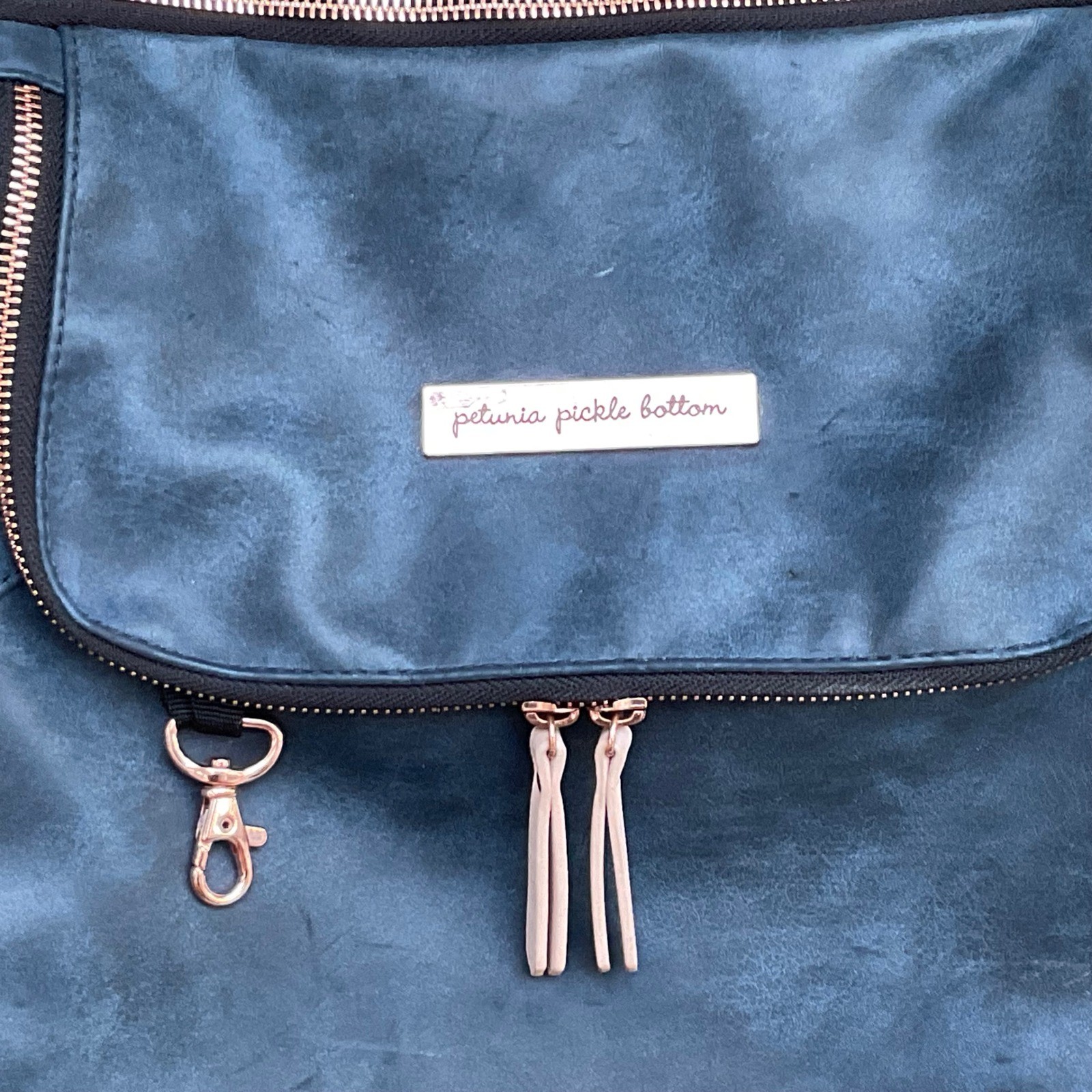 Petunia pickle bottom Pivot Pack indigo blush diaper bag backpack leather vegan
