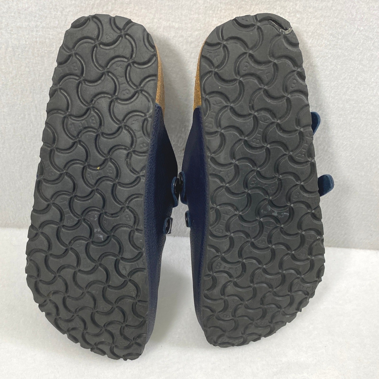 Birkenstock Birki’s Clogs W 9 / M 7 Maria Navy Blue Pebble Double Buckle Leather