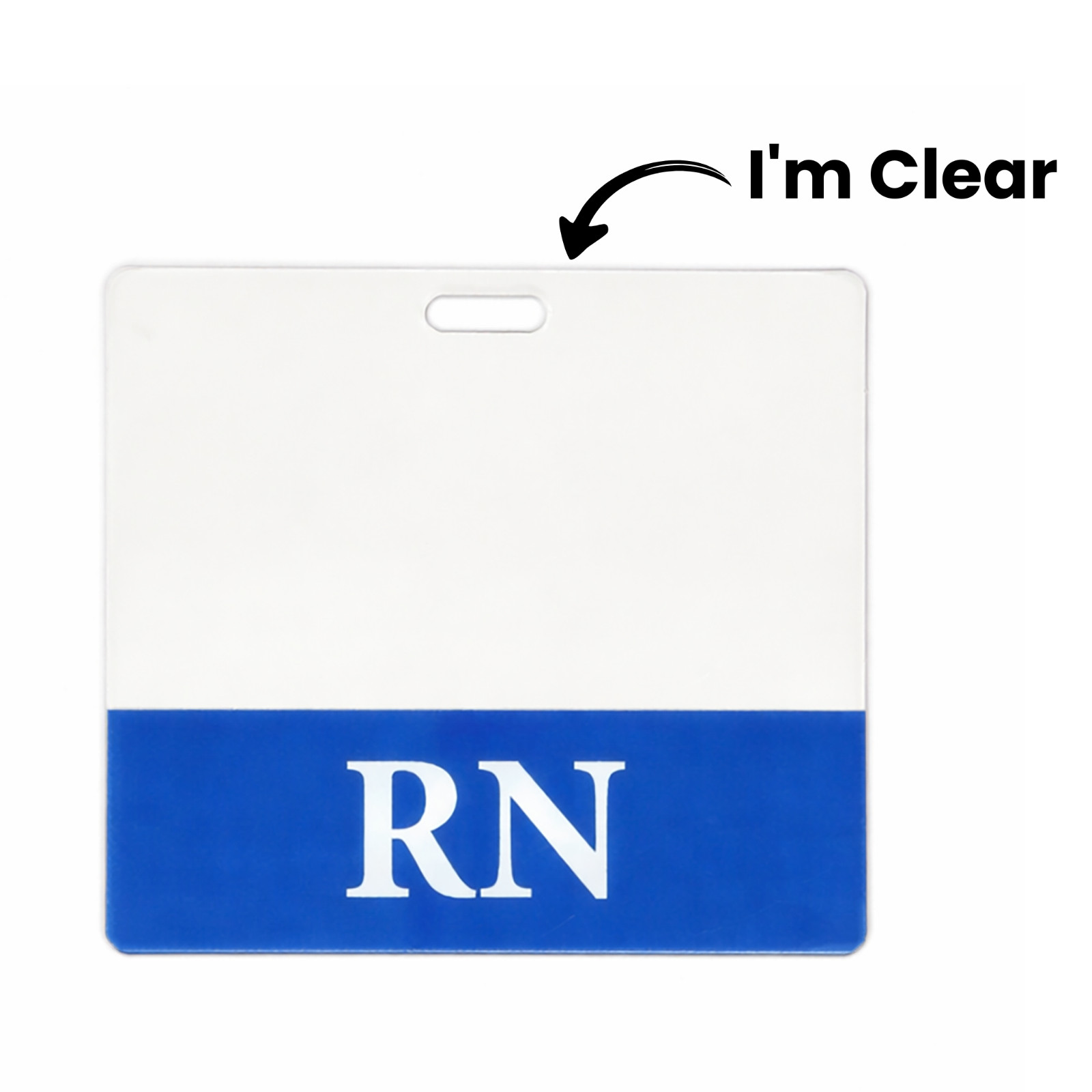 CLEAR RN Badge Buddy – Horizontal – Hospital ID Card Buddies Registered Nurses