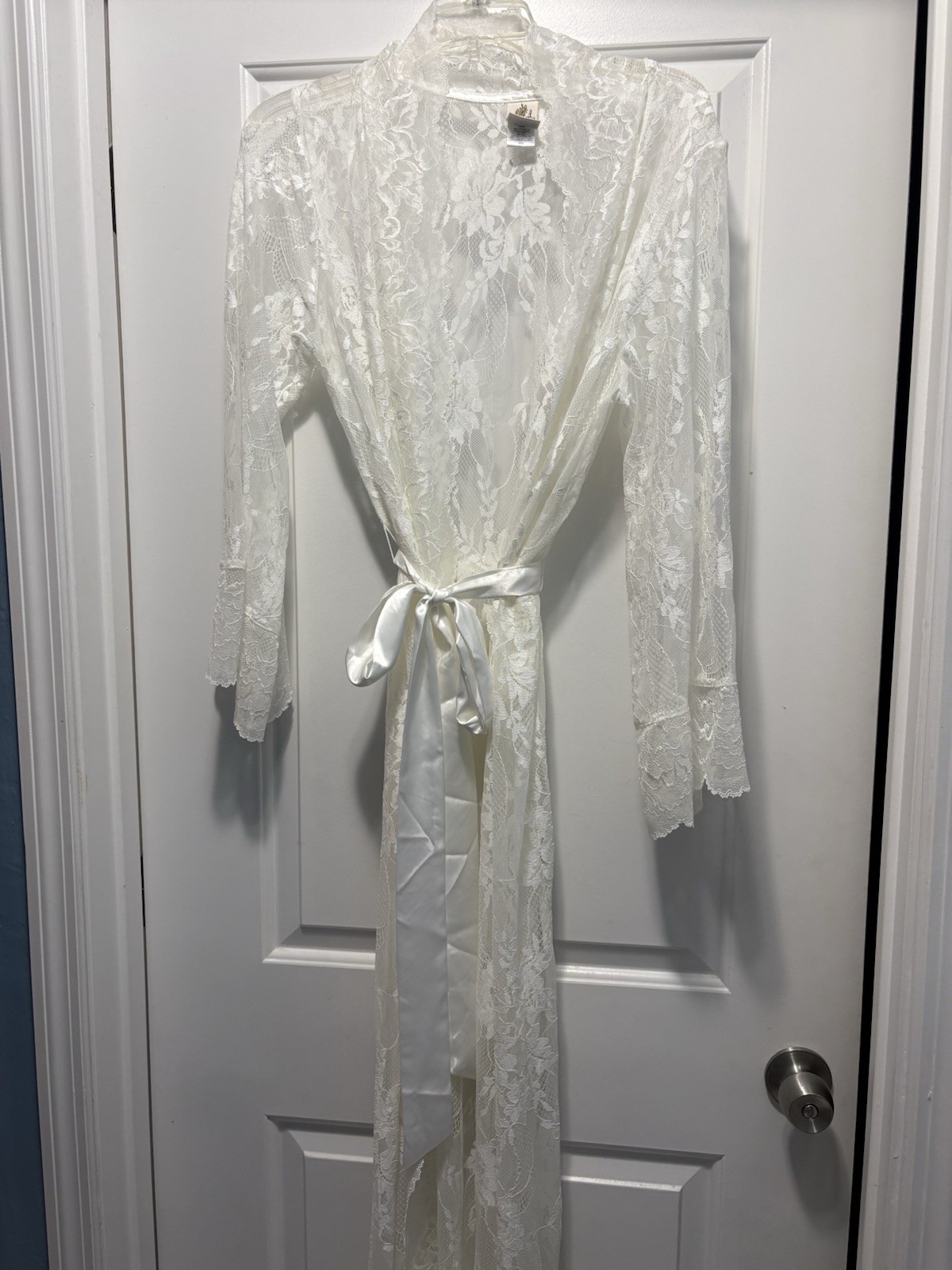 Vintage Jonquil by Diane Samandi White/Ivory Lace Lingerie Cover Up/Robe SZ M