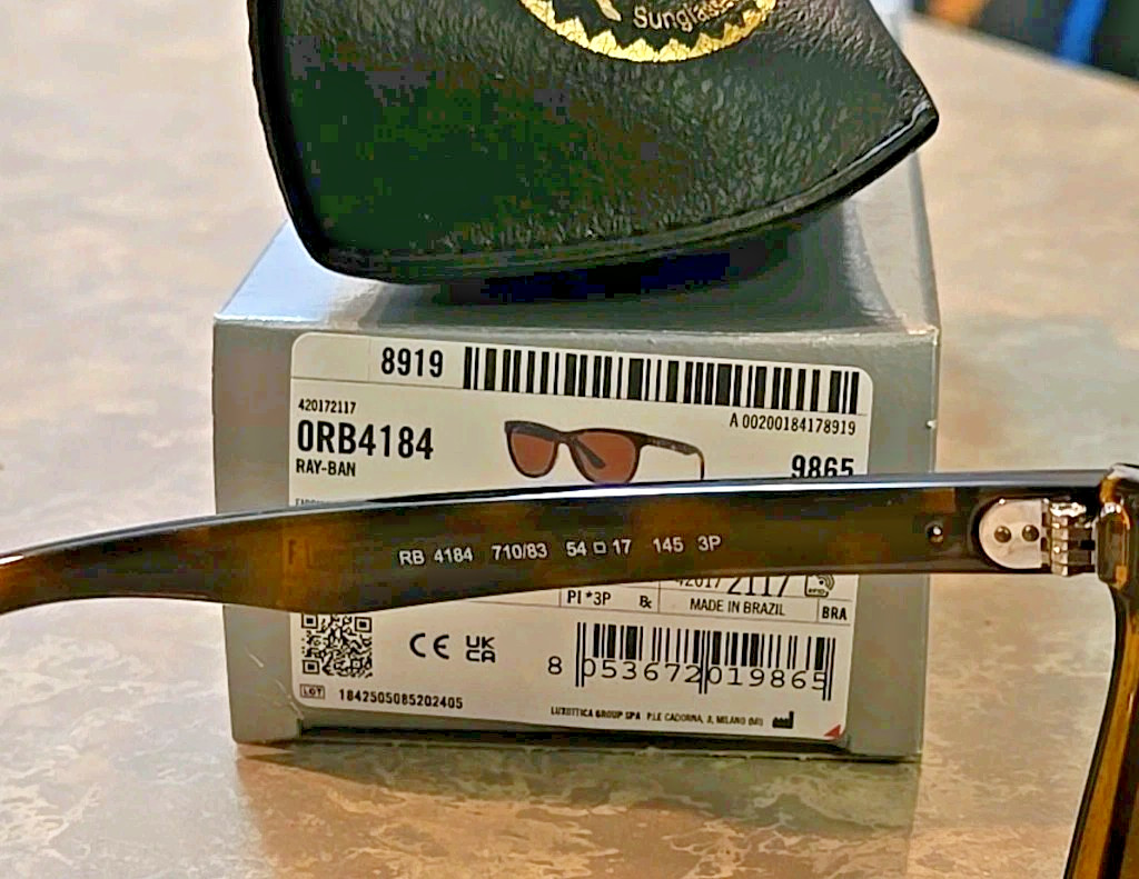 🔥 RAY-BAN WAYFARER RB4184 710/83 LIGHT HAVANA BROWN POLARIZED SUNGLASSES 54MM