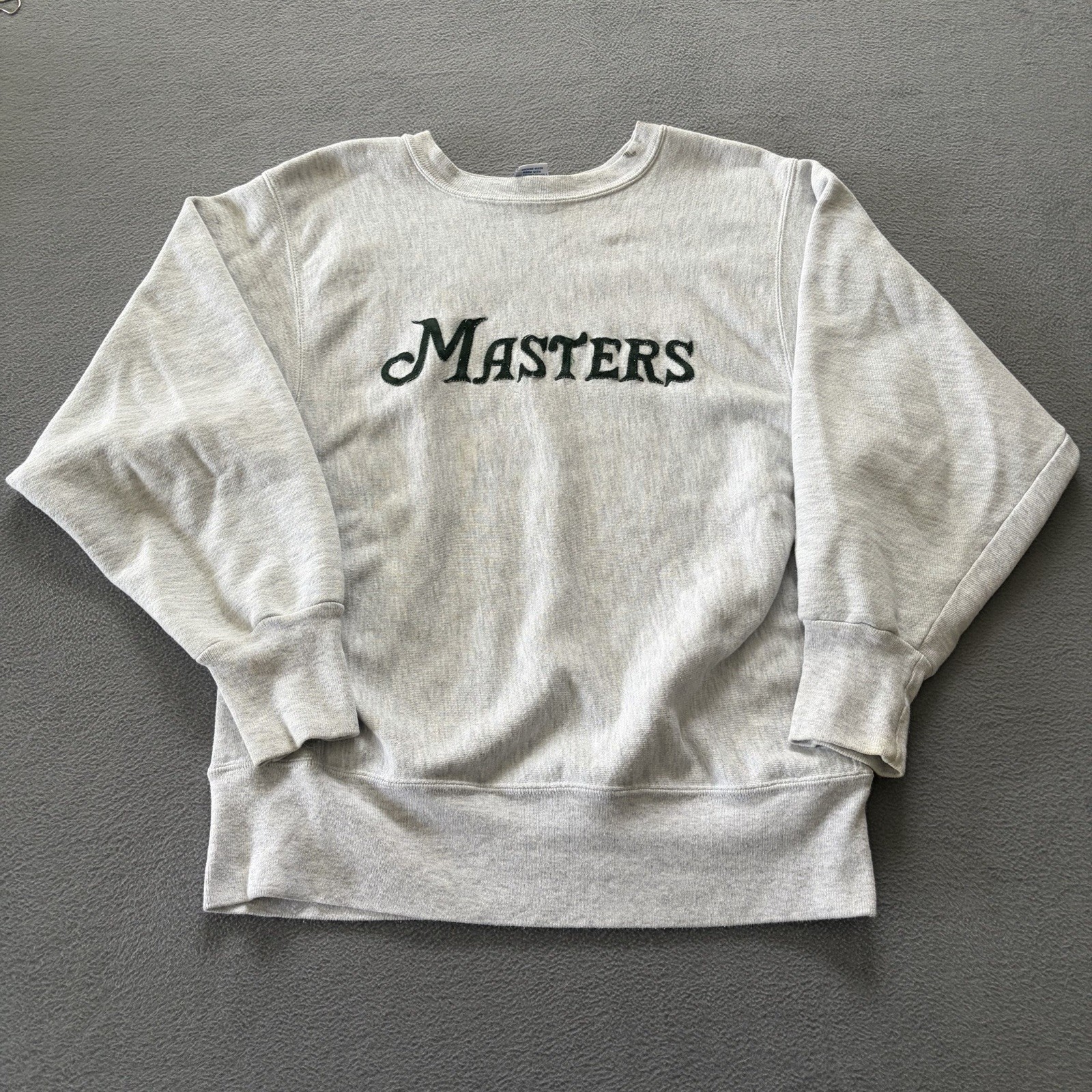 Vintage Reverse Weave Masters Gray Crewneck Sweatshirt Men’s Size M Logo Golf