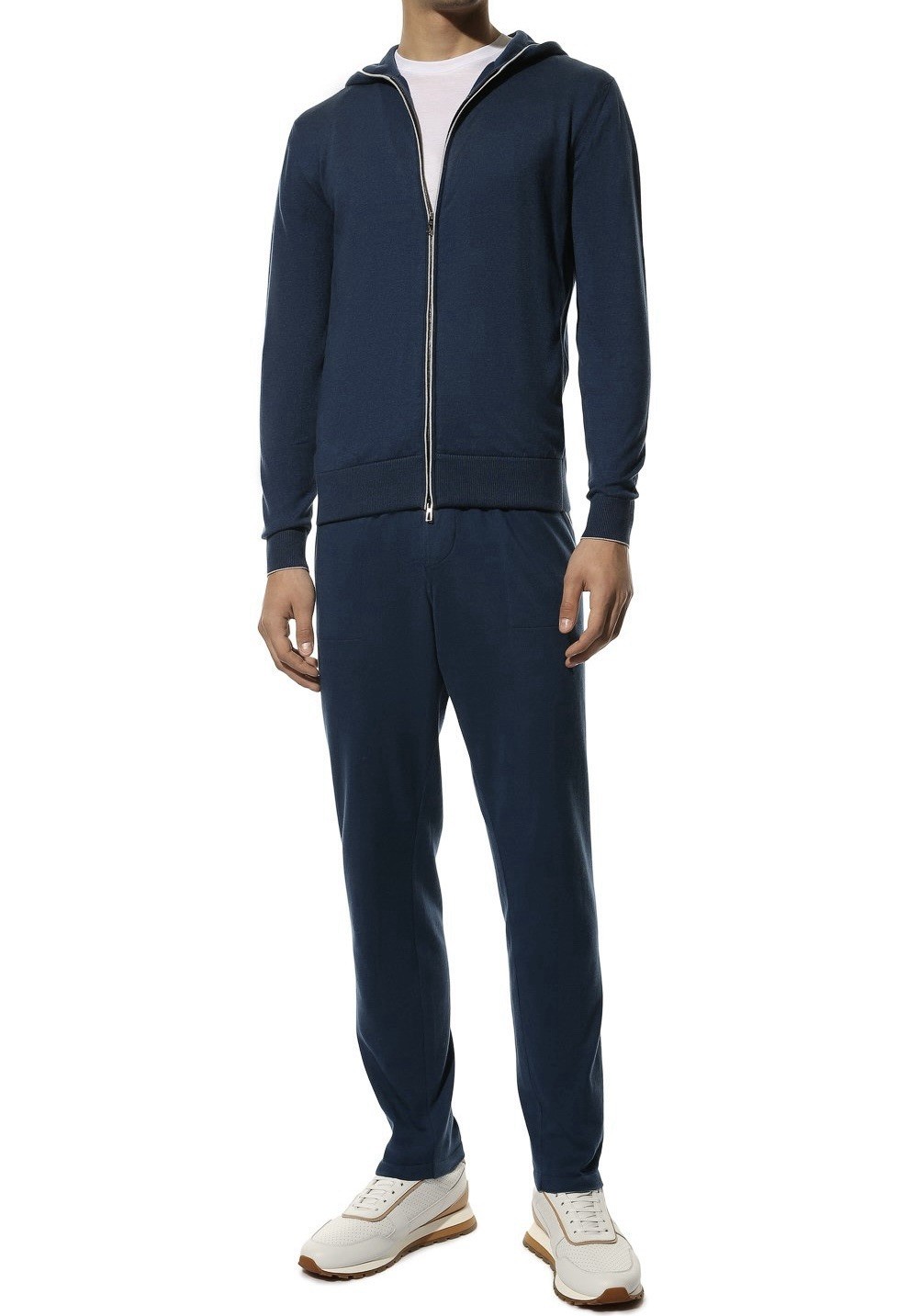 LORO PIANA ‘Hood Leasure Bomber’ Cashmere Cotton Hoodie Jacket Large $2680+ NEW