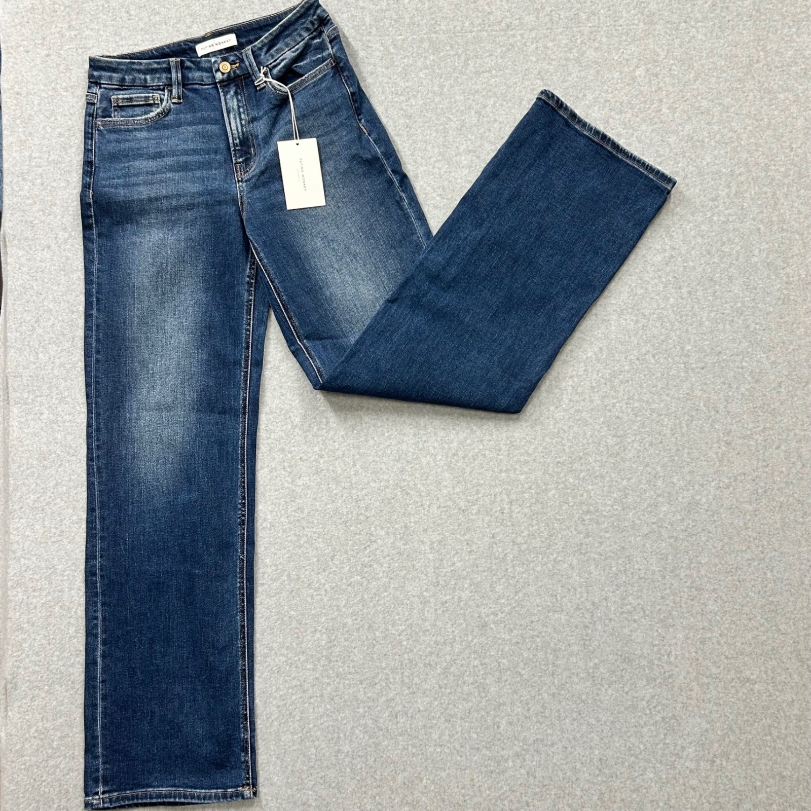 Flying Monkey Los Angeles Straight Leg Jeans Dark Wash High Rise Size 28 F5363
