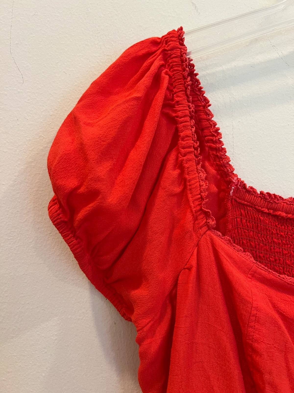 Baltic Born Dress Extra Large Ilona Cherry Red Maxi Puff Sleeve Tiered Lined