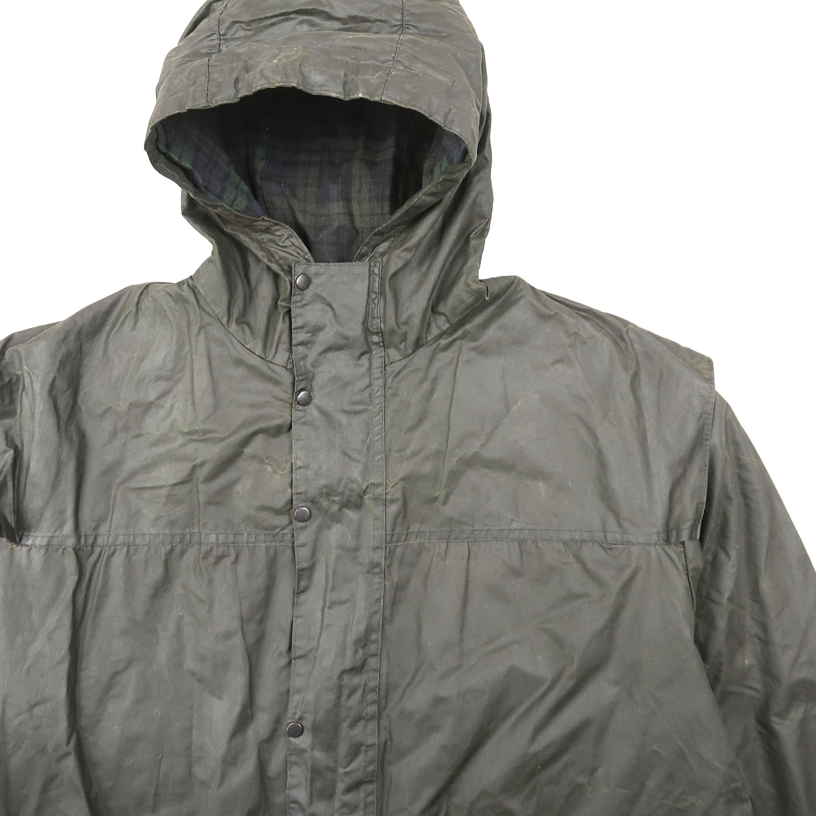 VIntage 90s Barbour Men’s A5 Lined Durham Wax Jacket Green C42 / 107CM