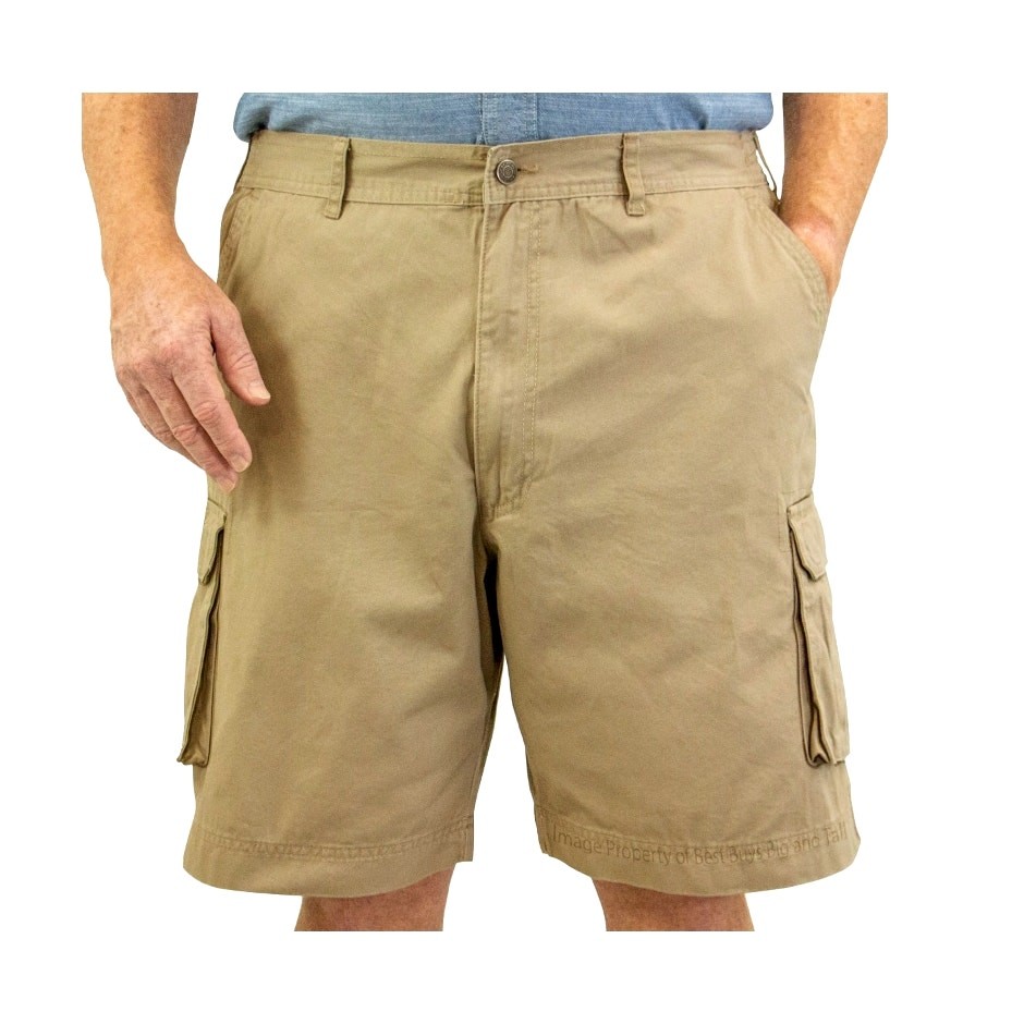 RocXL NWT Big & Tall Mens Khaki Cargo Twill Shorts 100% Cotton Sz 52 9″ Inseam
