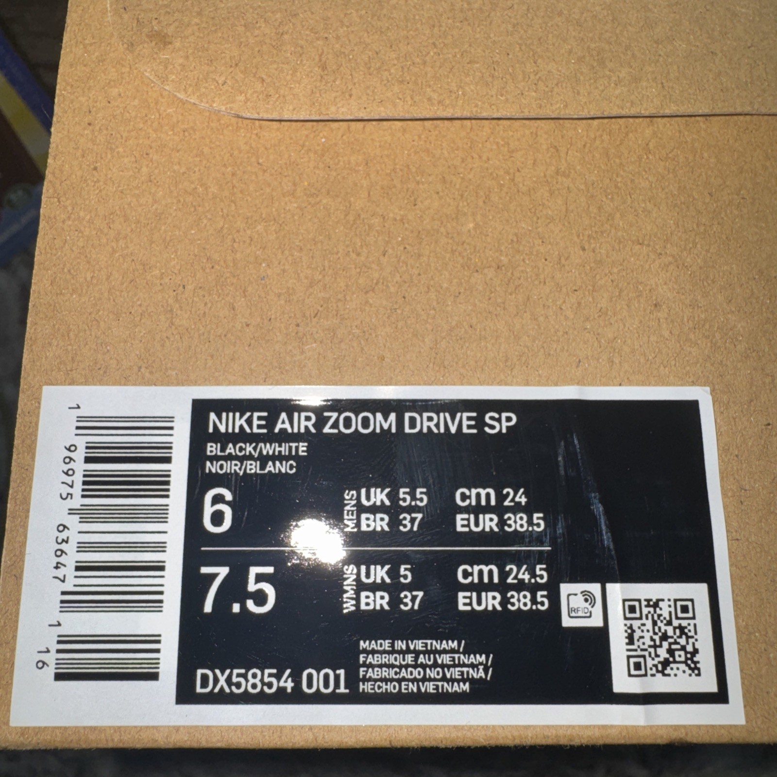 Size 6M 7.5W- Nike Air Zoom Drive Drake NOCTA Black White DX5854-001 NEW