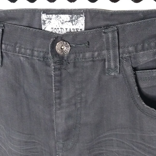 Gold Label Jeans Black With Metal Button Pockets And Pyramid Rivets 36×34