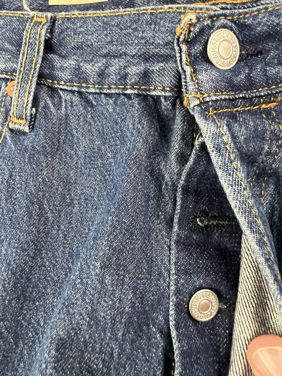 LEVI’S 501 Regular Fit Straight Leg Button Fly Jeans W38 L30 Dark Stonewash NWT
