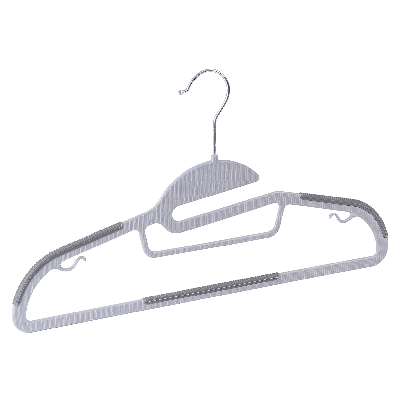 50 Pack Heavy Duty Plastic Hangers Non Slip Clothes Hangers for Coats Pants Gray