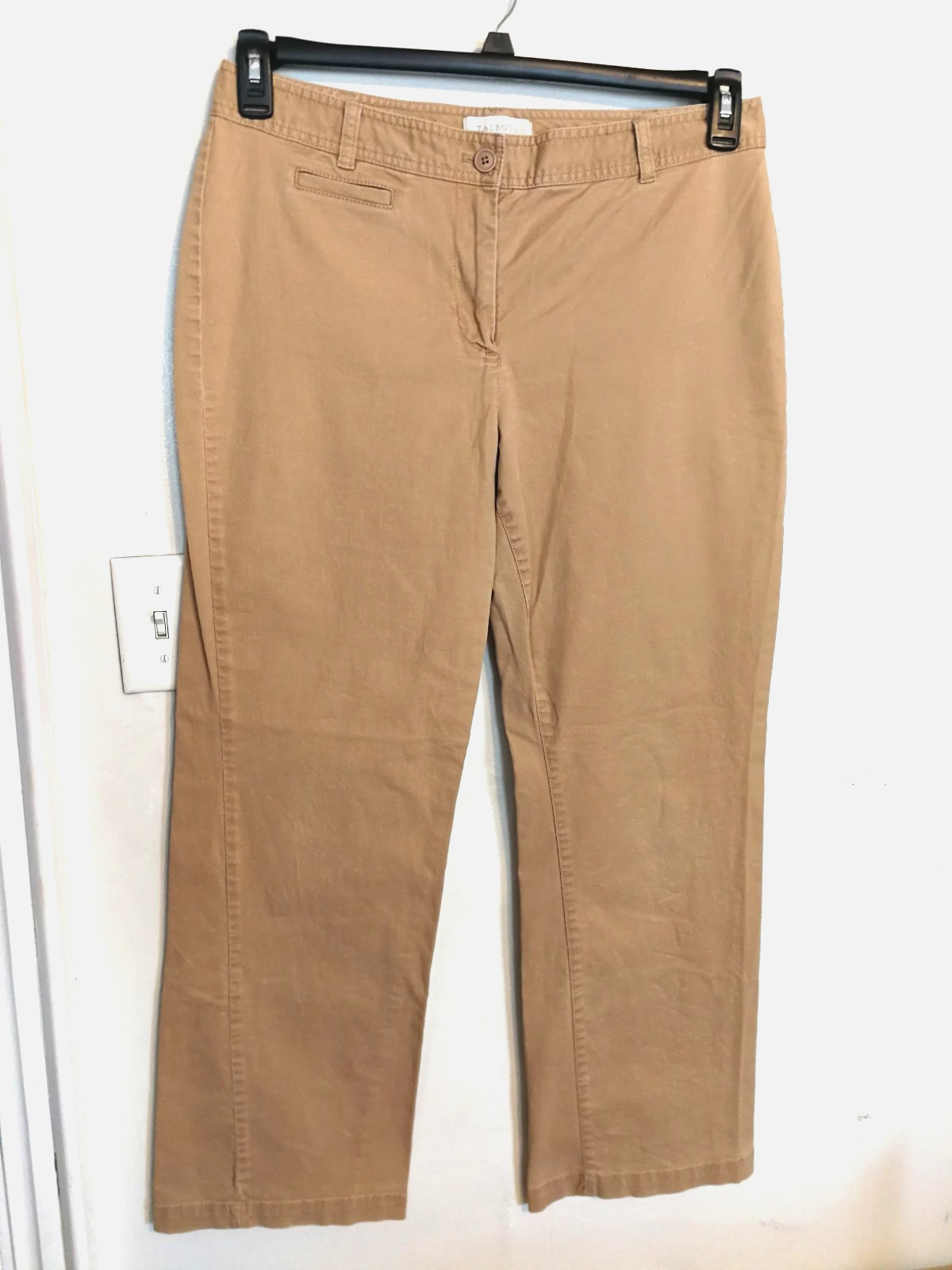 Talbots Womens Chino Pants 12 Brown Curvy Stretch Pockets Academia Career Office