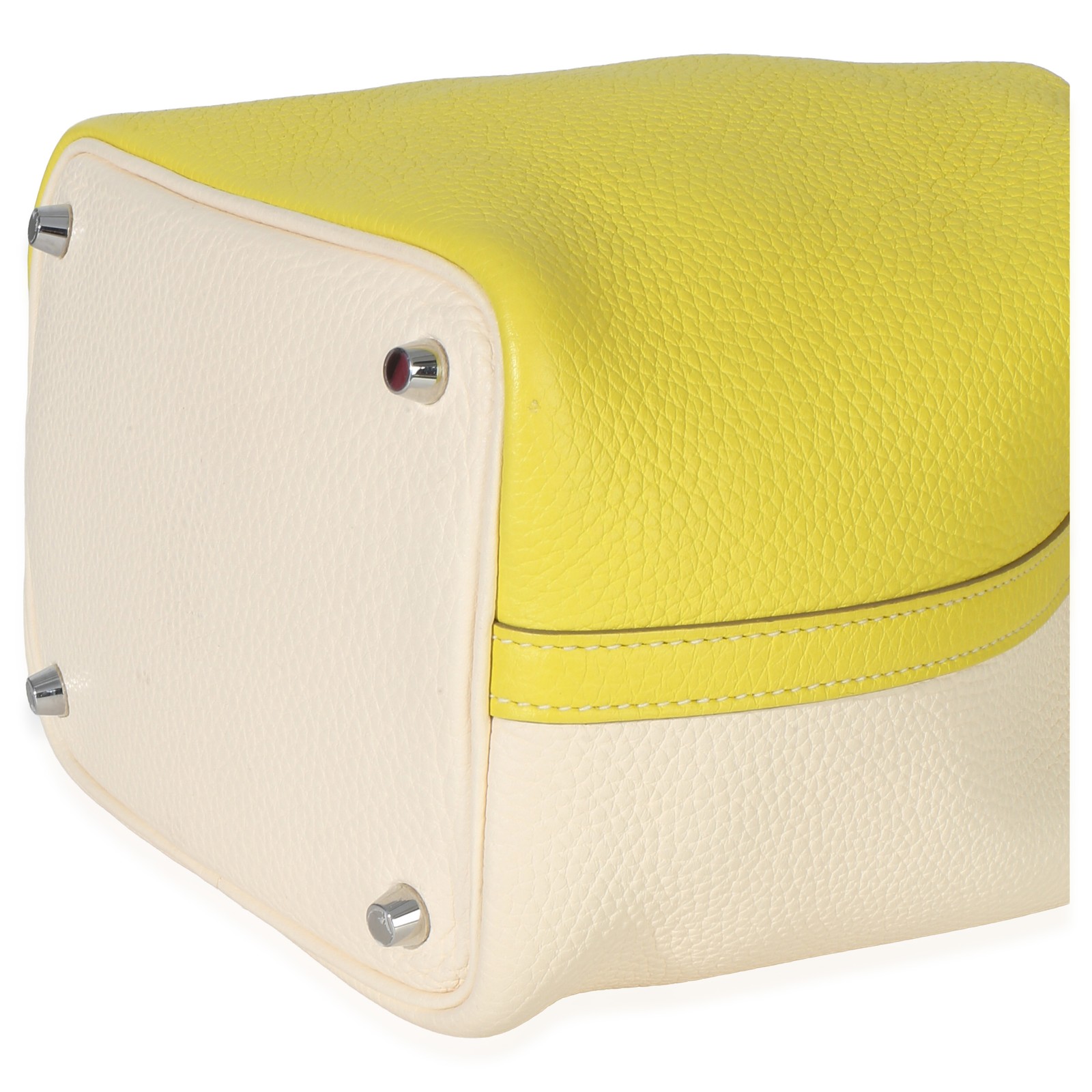 Hermès Bi-Color Lime Nata Picotin Lock 18 PHW